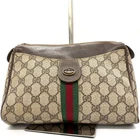 Sac pochette Gucci GG Supreme Sherry Line logo ferrures dorées occasion