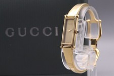 Near MINT Full Set Gucci 1500L Bangle Quartz Women's Watch Gold Dial JP