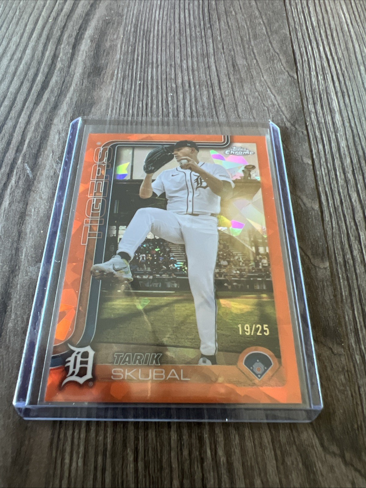 2025 Topps Chrome Sapphire Tarik Skubal Image Variation SP Orange /25 Tigers