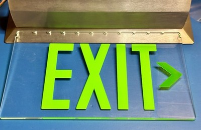 Isolite ELTCG2 Edge-Lit LED Exit Sign Green Brushed Aluminum NEW