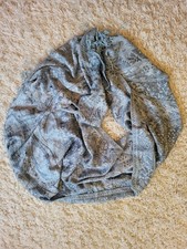 Vintage light blue paisley Pashmina shawl   100 pashmina wrap with fringes