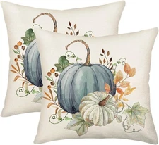 Fall Pumpkin Pillow Covers 20X20 Inch 20" X (Pack of 2), Blue