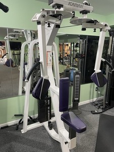 Cybex Adjustable Multi-Station Home Gym Weight Machine, Metal, White/Purple