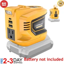 200W Power Inverter for Dewalt 20V, DC 20V to AC 110-120V Battery Inverter, Port