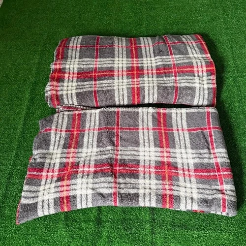 Walmart 2-Piece Soft Throw Blanket in Red and Gray Plaid, 50 x 60 in Opens in a new window or tab