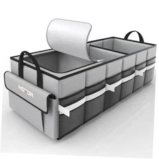  Trunk Organizer - Car Organizer with Built-In Leakproof Car Cooler, Large Grey