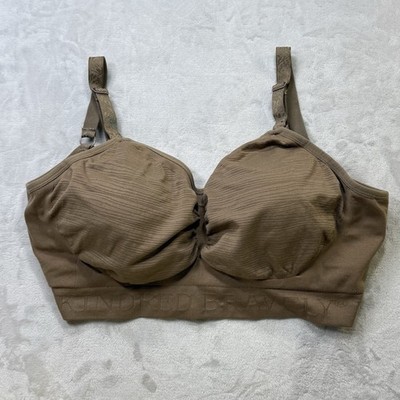 Kindred Bravely Nursing Bra Womens L Busty Brown Wireless Seamless Maternity