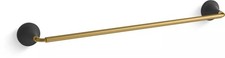 Kohler K-27426-BMB Tone 24" Towel Bar, Matte Black with Brushed Moderne Brass