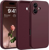 HandyhüLle Silikon Weinrot 3-Schicht-Struktur Case Mit Mikrofaser FüR Iphone 16