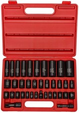 02443A 3/8" and 1/2" Drive Master Impact Socket Set | 38 Piece | Standard SAE...