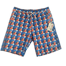 Psycho Bunny Boys NEW Swim Trunks Size XL 18/20 Seascape Crazy Fun Multi Color