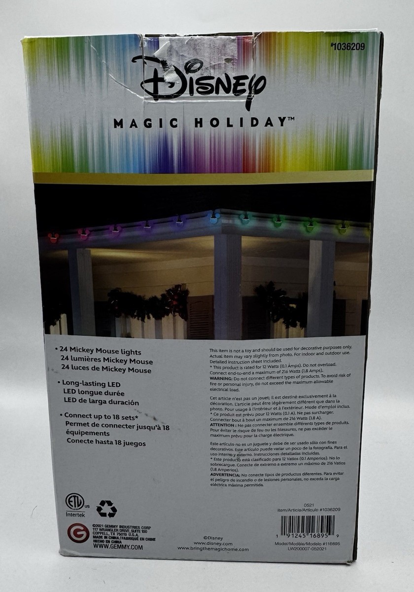 Christmas Disney Magic Holiday 24 Rainbow Wave LED Mickey Mouse