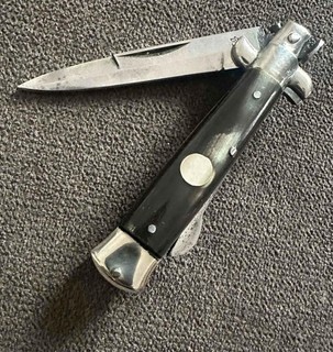 OLD VINTAGE 5 3/8" MANUAL ITALIAN LOCKBACK KNIFE G C CO M ITALY STAMP