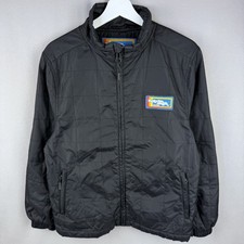 Malcolm Smith Jacket Mens Medium Quilt Black Nylon Retro MSR Racing Sport Drive