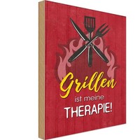 Holzschild 18X12 Cm Grillen Ist Meine Therapie Spruch Zitat Deko Geschenk Holz S