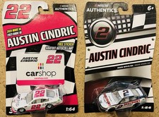 Austin Cindric - CarShop 1/64 Nascar Authentics Diecast - Lot Of TWO cars - New