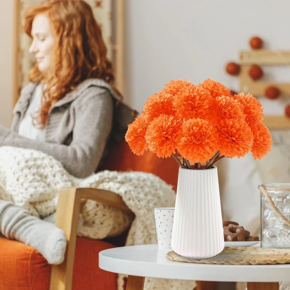 Hágalo usted mismo 15 piezas Crisantemos artificiales Flores para decoración de otoño Falsas mamás Flo Foto 3 de 4