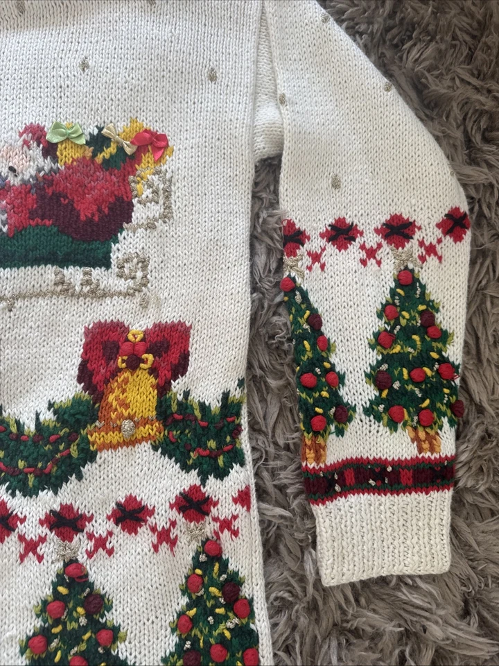 Marisa Christina 1992 Colección Navidad Punta Aguja Trineo Ciervo Dorado Marfil M Foto 4 de 4