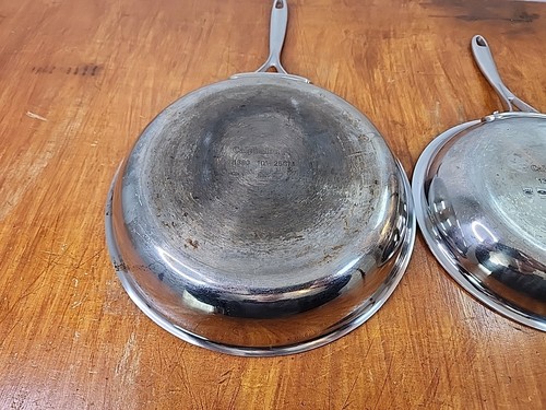 Calphalon Stainless Steel Skillet Set 10" & 8" Fry Pan 1388 1390 No Lids - Picture 8 of 14
