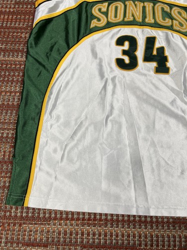 Vintage Reebok Seattle Sonics Ray Allen #34 Jersey Sz 48 White Stitched - Picture 5 of 13