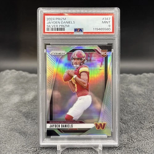 2024 PANINI PRIZM SILVER PRIZM #347 JAYDEN DANIELS PSA 9
