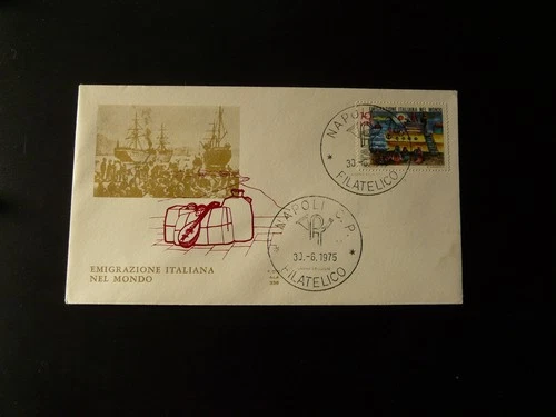 ship boat italian migrations FDC Italy 1975