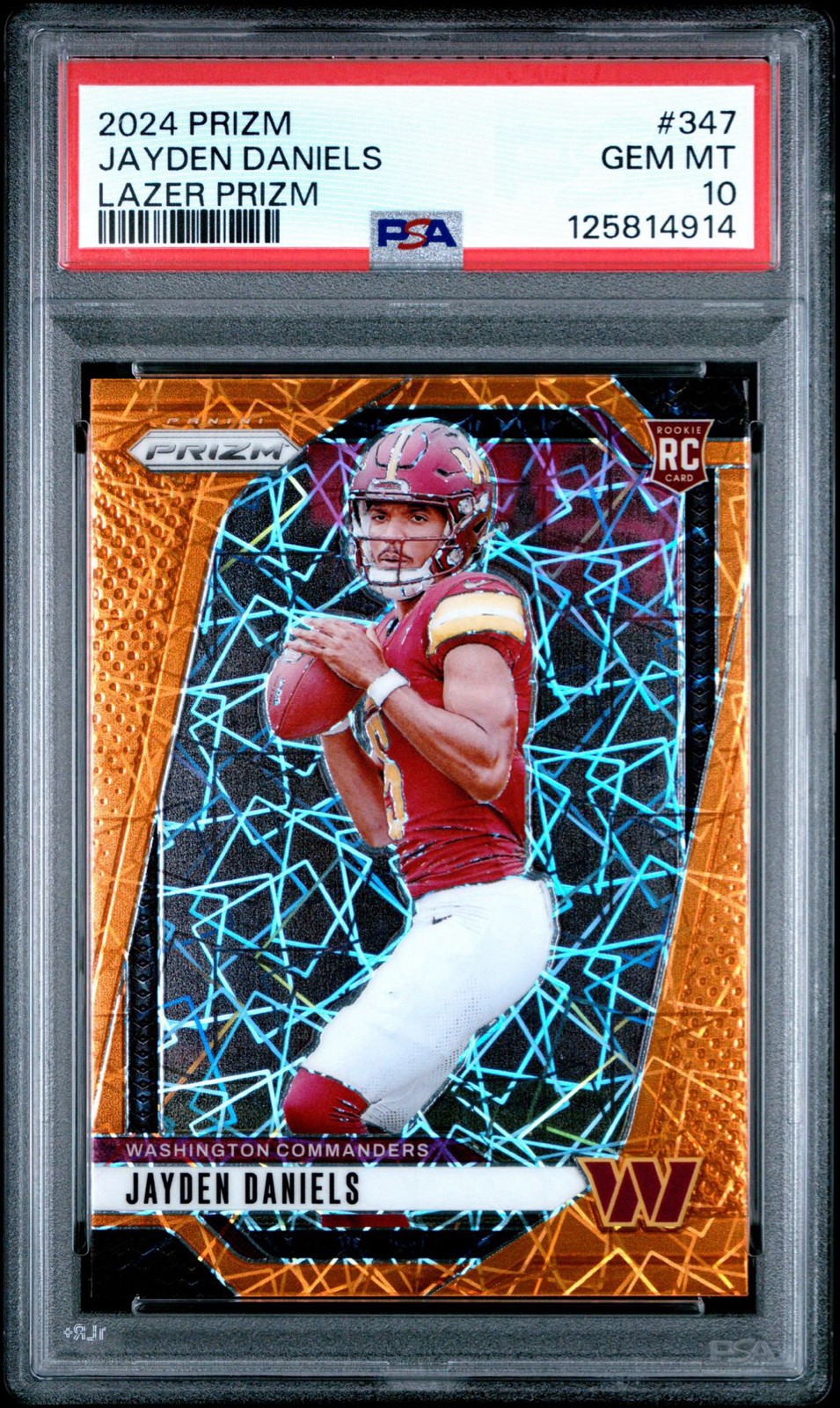 2024 Panini Prizm - Rookies Jayden Daniels #347 Lazer Prizm (RC) PSA 10