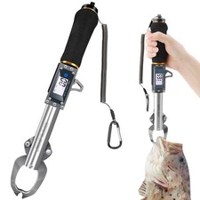 SANLIKE Fish Gripper with Digital Fish Scale 55LBS Stainless Steel Fish Lip G...