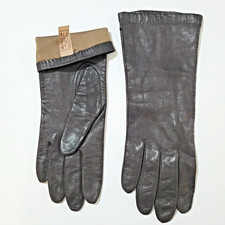 Vintage ARIS Leather Gloves Brown sz 8 Silk Lined excellent