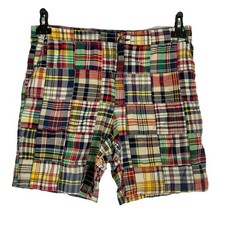 Polo Ralph Lauren Shorts Boys Size 20 Multicolor Plaid Patchwork Madra Bermuda