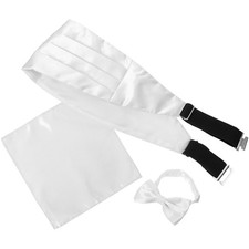 Suit Pocket Handkerchief Cumberbund Bow Tie Set for Men Accessories