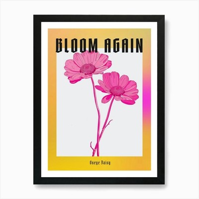 Hot Pink Oxeye Daisy 2 Poster Kunst P gerahmt Wandbild Poster Leinwanddruck Bild