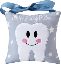 Tooth Fairy Pillow with Pocket for Kids Tooth Keepsake Pouch Tooth Fairy Bag on