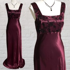 vintage 90s whimsigoth grunge burgundy satin prom hoco maxi dress S witchy vamp