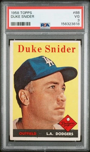 Duke Snider 1958 Topps PSA 3 #88 Los Angeles Dodgers