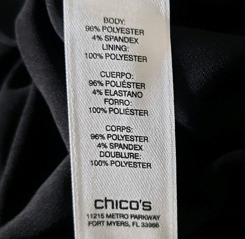 Chicos Maxi Dress Womens 2XL Black Tan White Sleeveless V neck Side Splits - Picture 6 of 18