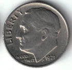 USA - 1971P - Dime - Roosevelt - Super Rare, No Mint Mark - #21377