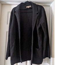 Philosophy Clothing Black Knit Open Front Blazer Jacket XL