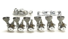 Hipshot Nickel Locking Tuners 6 Inline UMP Upgrade Kit Open-Gear 10mm Brand New