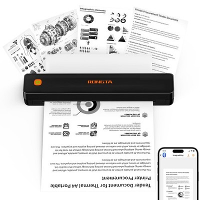 Rongta F11 Thermodrucker kabellos für unterwegs, Einheitsgröße, schwarz 