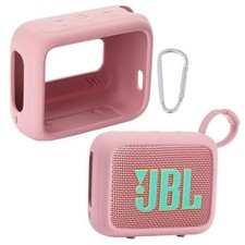 for JBL Go 4 Waterproof Bluetooth Speaker Silicone Cover, Pink - Snug Pink Case