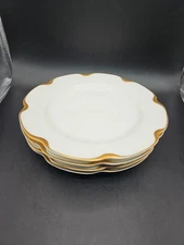 Set of 4 Haviland Limoges Silver Anniversary 8 5/8" LUNCHEON Plates Gold Trim