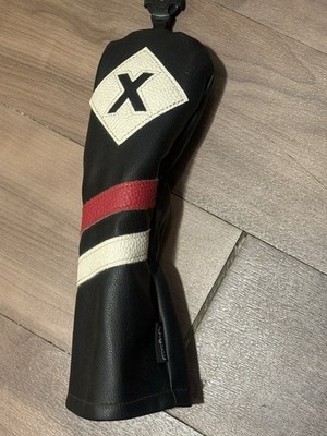 Majek Golf Club Headcover - Adjustable Number Tag (X, 3, 5, 7) - Black/Red/White