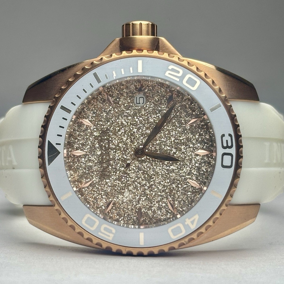 Invicta Women\'s Angel Lady Rose Glitter Dial 10ATM St Steel 40mm Watch 22704 Invicta Angel Glittery Rose Ladies Wristwatch – iPawniShop main image 2