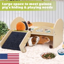 Guinea Pig Hideout, Guinea Pigs House with Stairs and Mats Extra Large Guinea US