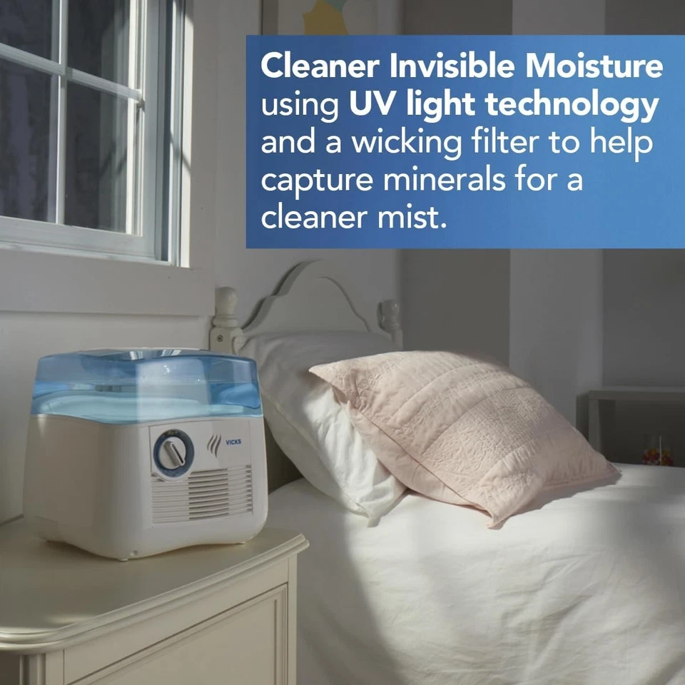 Vicks Cool Mist Humidifier with UV light. Evaporative Blue  - Image 4 of 4