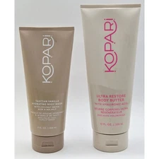 Kopari Ultra Restore Body Butter 12oz & Tahitian Vanilla Hydrating Body Wash 5oz