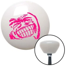 Pink Big Grin Meme White Retro Shift Knob w/ M16x1.5 Insert Shifter Auto Manual