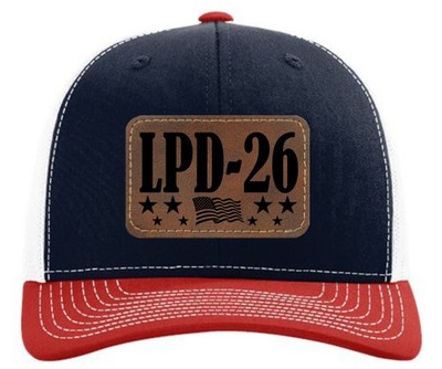 USS JOHN P MURTHA LPD-26 SHIP HAT CAP. US NAVY. NEW. LEATHER.