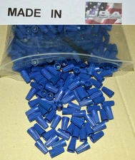 (100) SMALL BLUE WIRE CONNECTORS TWIST ON CONICAL NUTS Made in USA